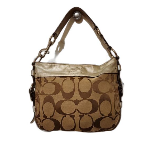 Coach Sliver Khaki Platinu Signature Carly Dust Bag